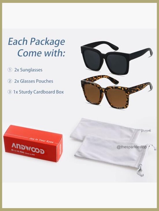 Oversized Square Sunglasses for Women UV Protection main image 5